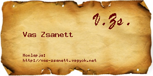 Vas Zsanett névjegykártya